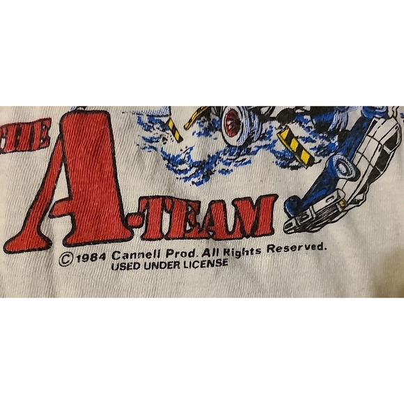 Vintage 80s 1984 The A-Team Youth TShirt Size 2 Made In Canada Mr. T - Picture 3 of 5